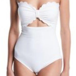 Kate Spade Scalloped Cutout Bandeau Swimsuit